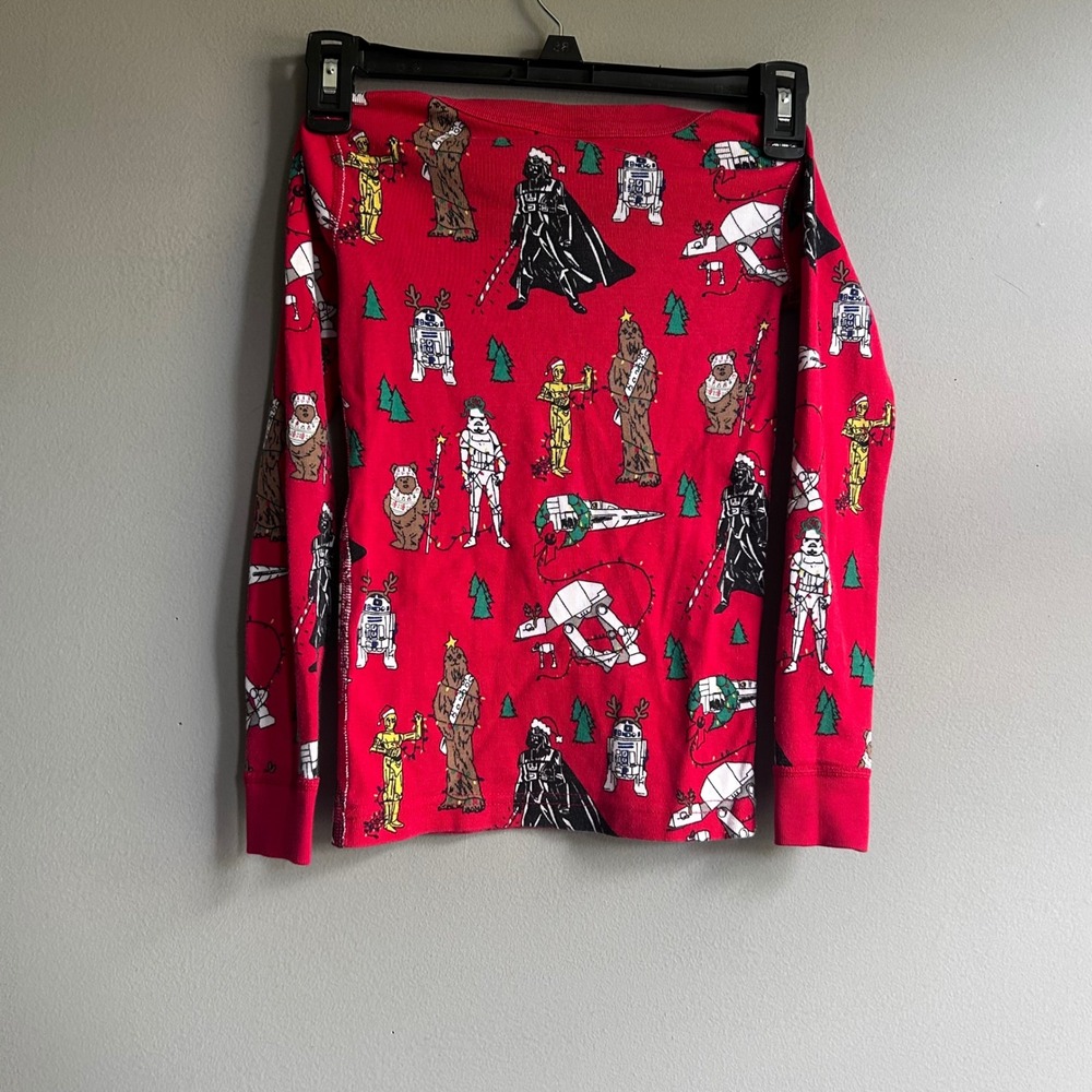 Hanna Andersson Star Wars Christmas Organic Cotton Pajama Red Kid Size 6-7 120cm - Picture 5 of 11